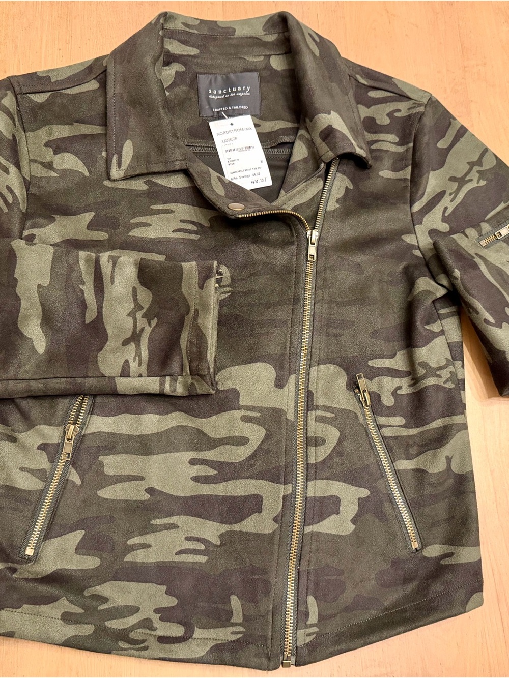 Sanctuary Olive & Dark Green Camouflage Utility Jacket